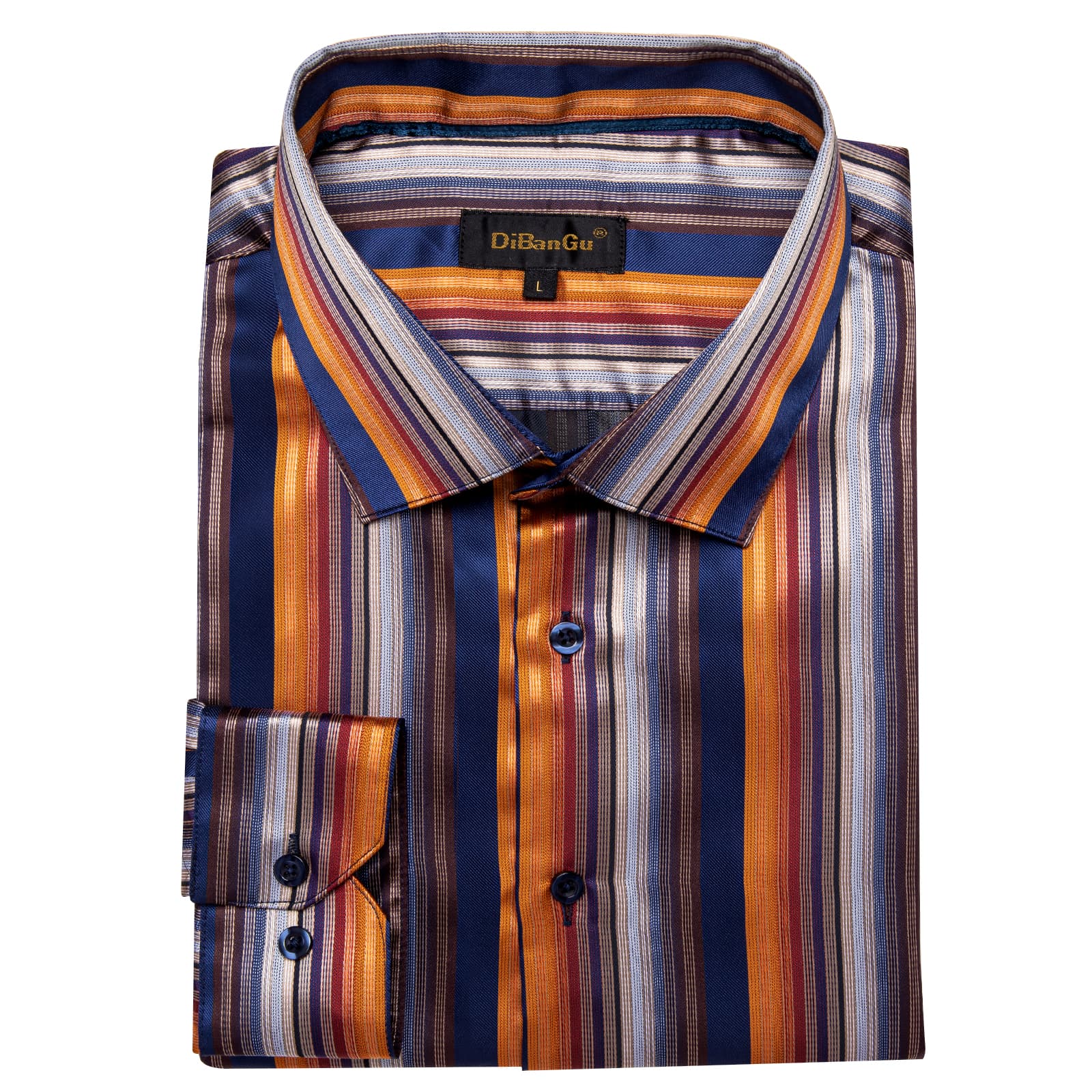 blue and orange button up shirt for men