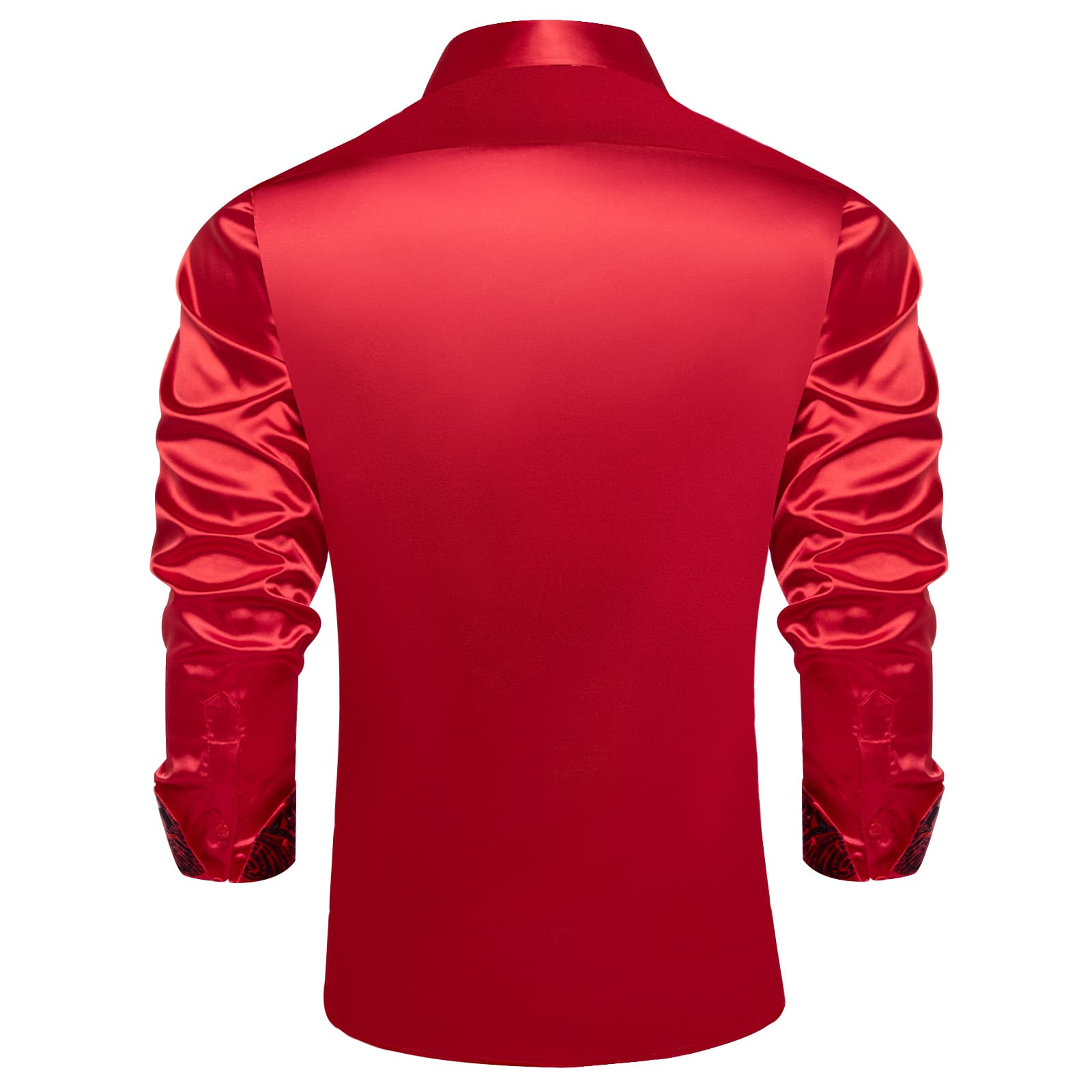 red silk mens shirt