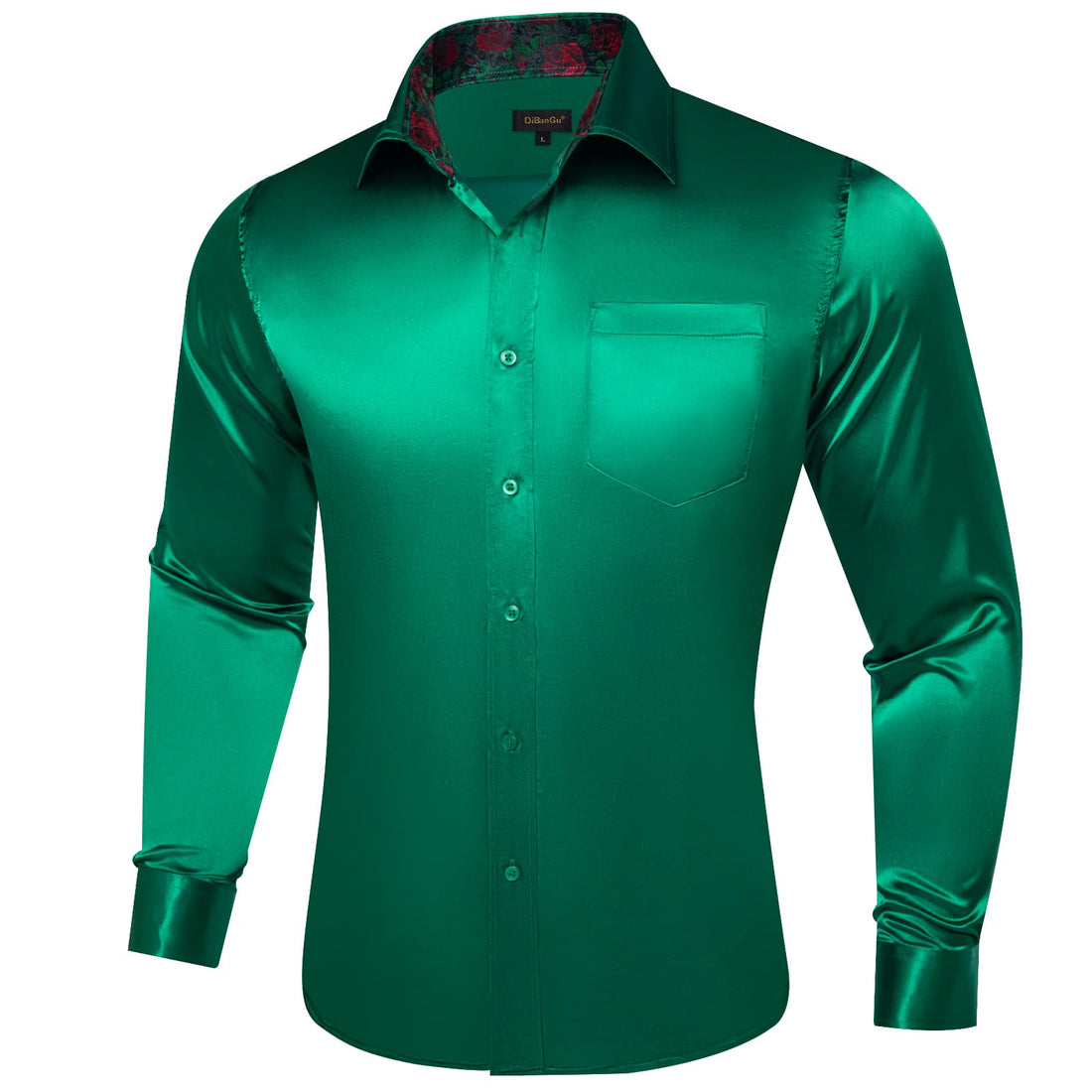 emerald green silk shirt