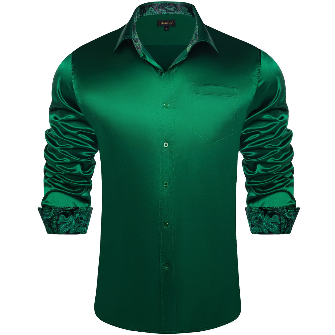 green silk shirt