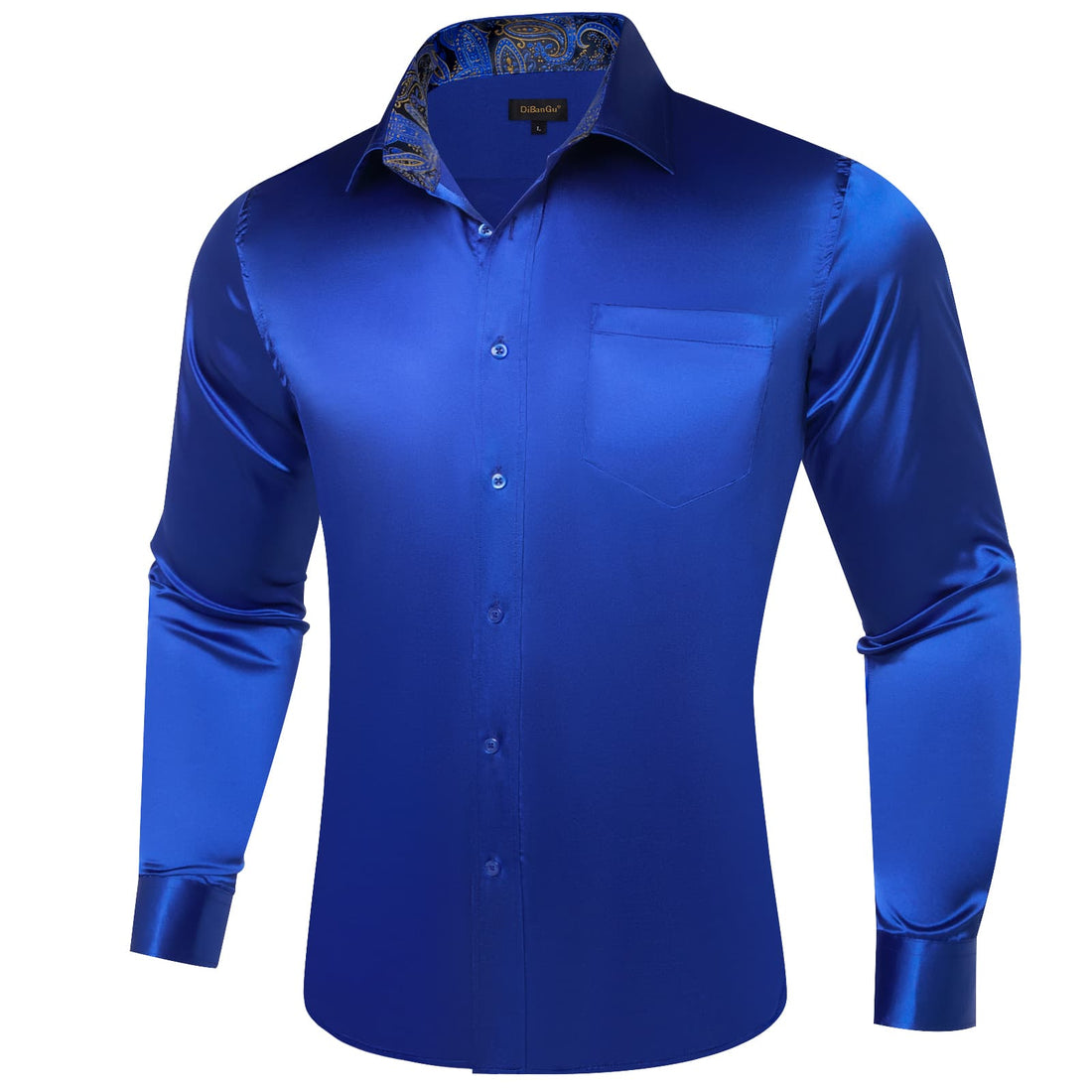 blue silk shirt mens