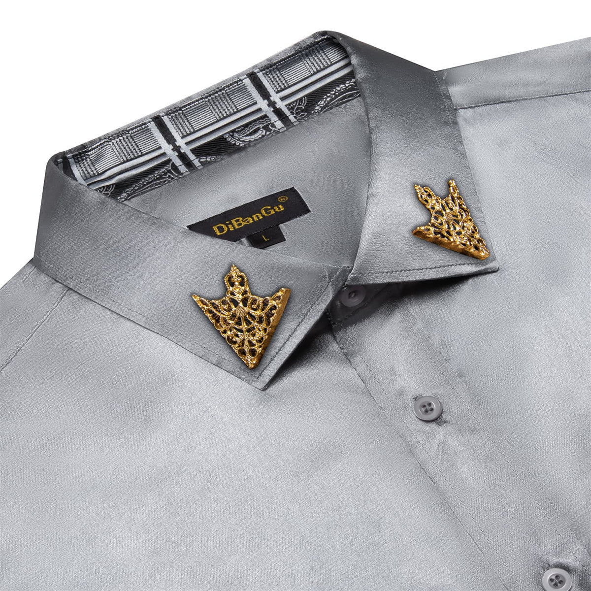 grey button up shirt