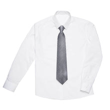 Kids Tie New Black White Striped Silk Tie