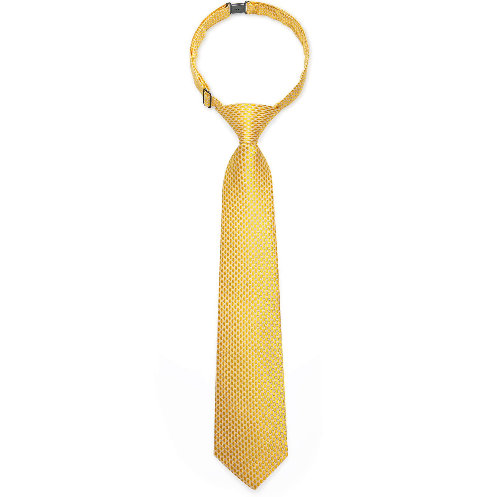 DiBanGu Kids Tie Gold Yellow Polka Dot Silk Tie Handkerchief Set