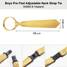 DiBanGu Kids Tie Gold Yellow Polka Dot Silk Tie Handkerchief Set