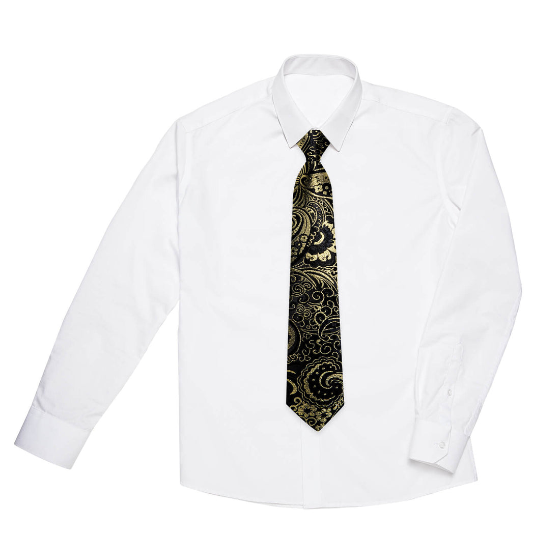  Kids Tie Black Gold Woven Floral Silk Tie