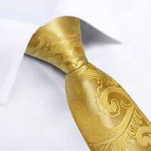  Kids Tie Gold Jacquard Paisley Silk Tie