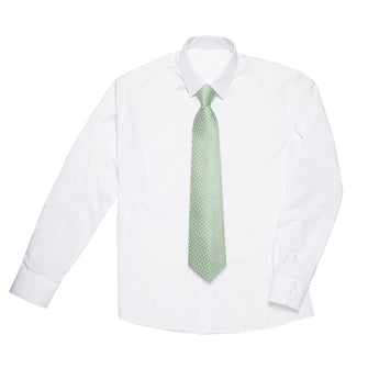 Cyan Green Novelty Silk Kid's Tie Pocket Square Set