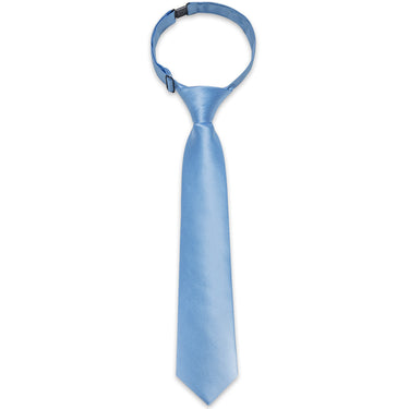 Light Blue Solid Silk Kid's Tie Pocket Square Set