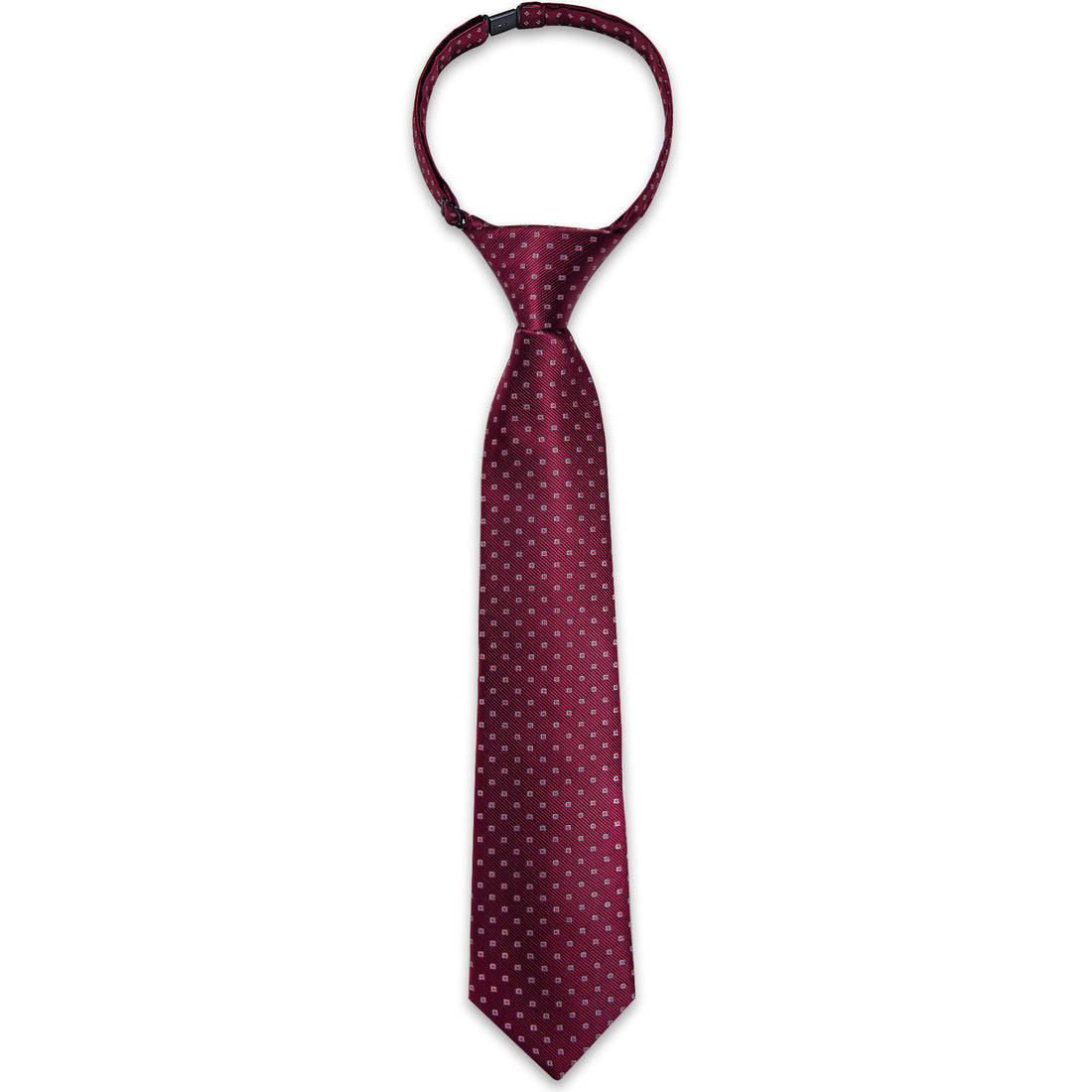 Claret Plaid Silk Kid's Tie Pocket Square Set