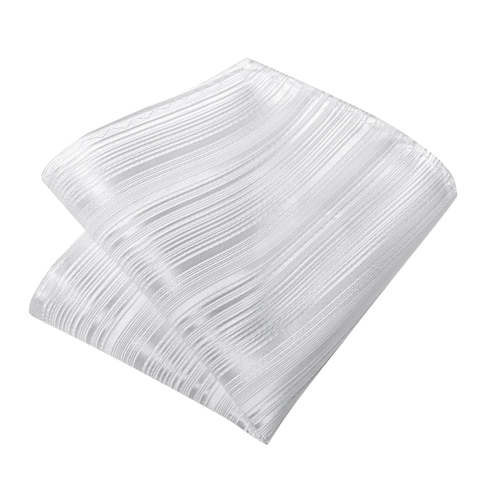 White Striped Silk Kid's Tie Pocket Square Set