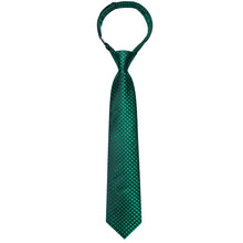 Black Green Striped Silk Kid's Tie Pocket Square Set
