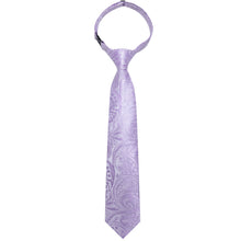 Kids Tie Plum Purple Paisley Silk Tie 