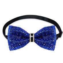 Imitation Rhinestone Diamond Cobalt Blue Bow Ties for Men Adjustable Length Pre-tied Bowtie for fashion Party
