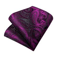 deep purple paisley mens silk wedding tie set for groom