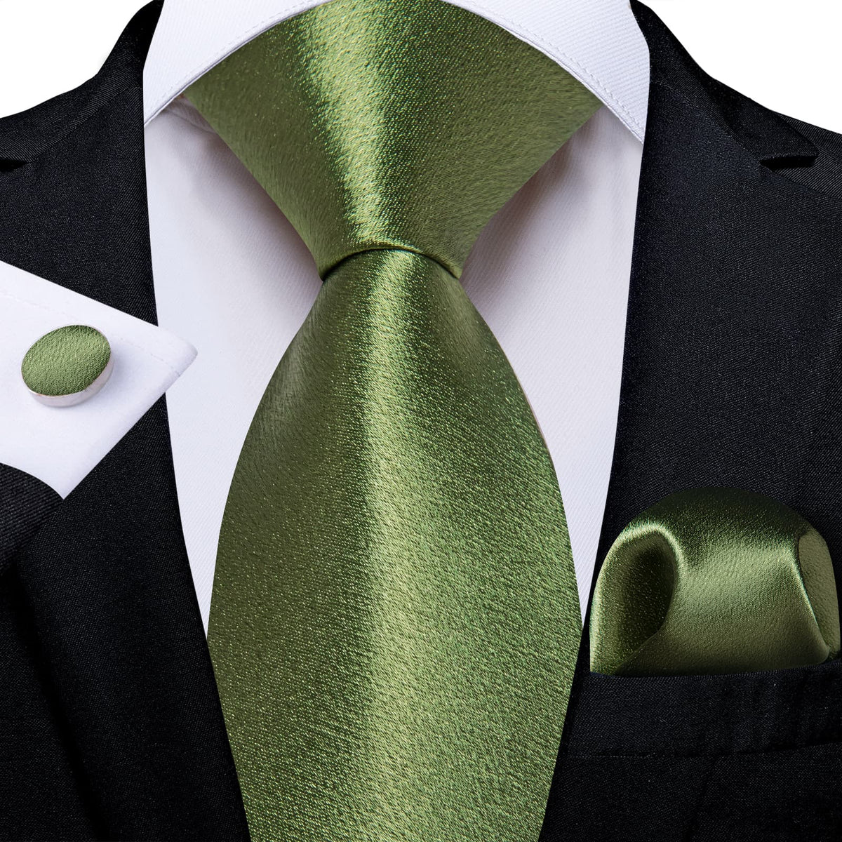 New Men's Lime Green Neck tie and Pocket Square Hankie Set Formal New Men's Lime Green Neck tie and Pocket Square Hankie Set Formal