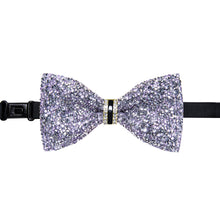 Silver purple Diamond Sequin Mens Bow Tie