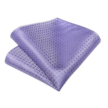 Purple Solid Silk Men's Pre-Bowtie Pocket Square Cufflinks Set