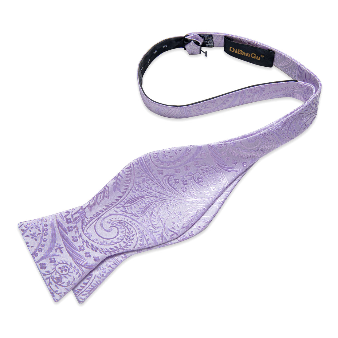 Purple Floral Self-Bowtie Pocket Square Cufflinks Set