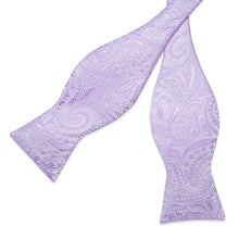 Purple Floral Self-Bowtie Pocket Square Cufflinks Set