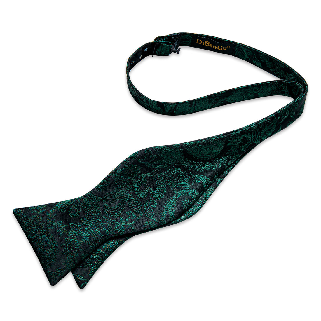 Black Floral Self-Bowtie Pocket Square Cufflinks Set