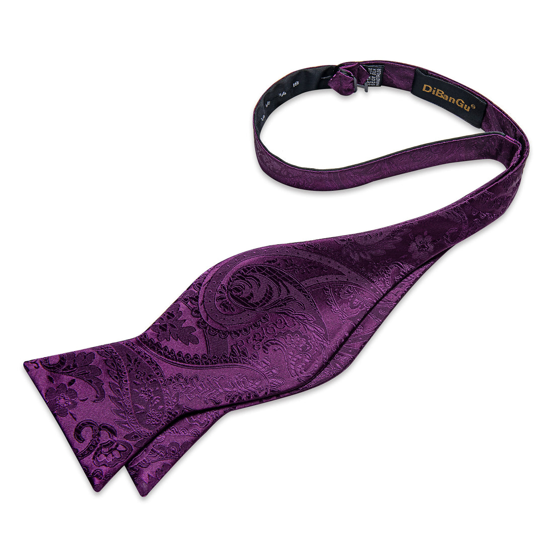 Purple Floral Self-Bowtie Pocket Square Cufflinks Set