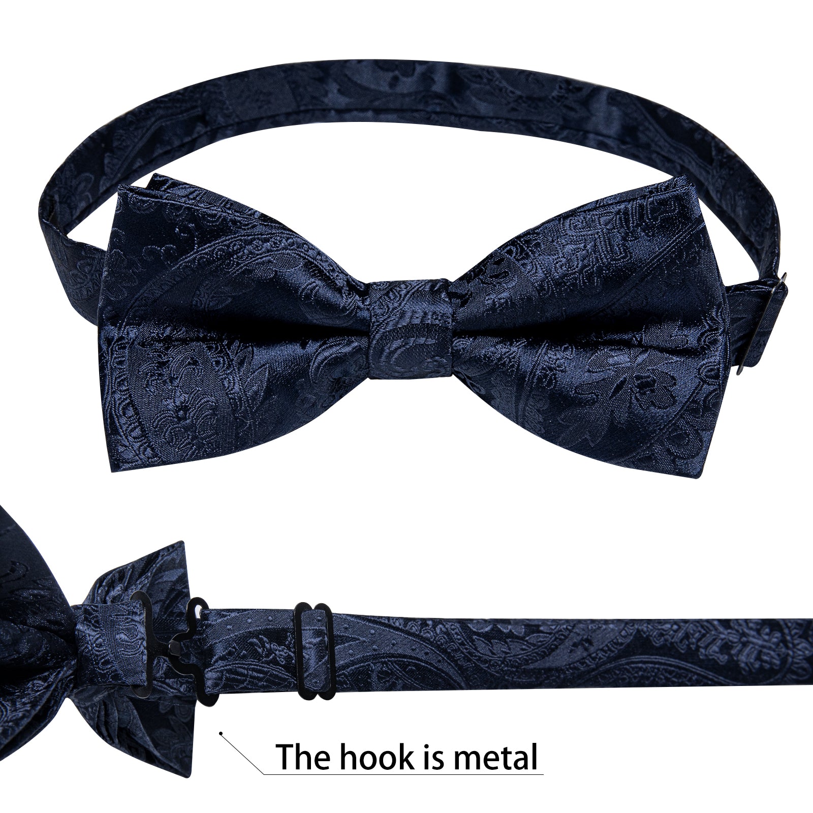 Purple Floral Silk Men's Pre-Bowtie Pocket Square Cufflinks Set