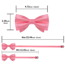 Pink Solid Silk Men's Pre-Bowtie Pocket Square Cufflinks Set
