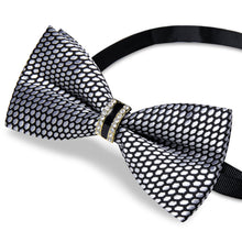 Black Tie Grey Geometric Men's Pre-Bow Tie