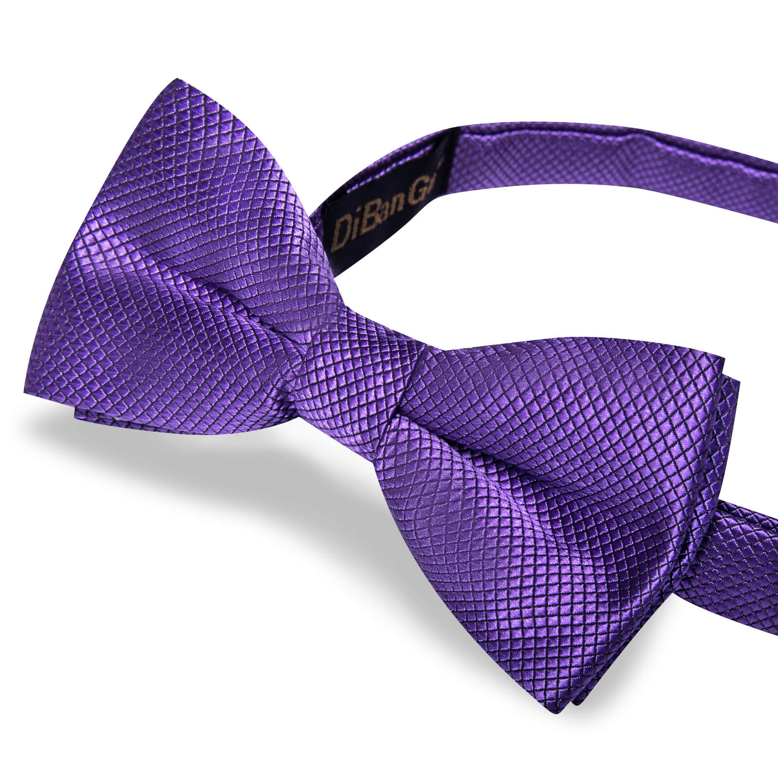Kids Bow Tie Medium Purple Plaid Silk Pre-Bow Tie