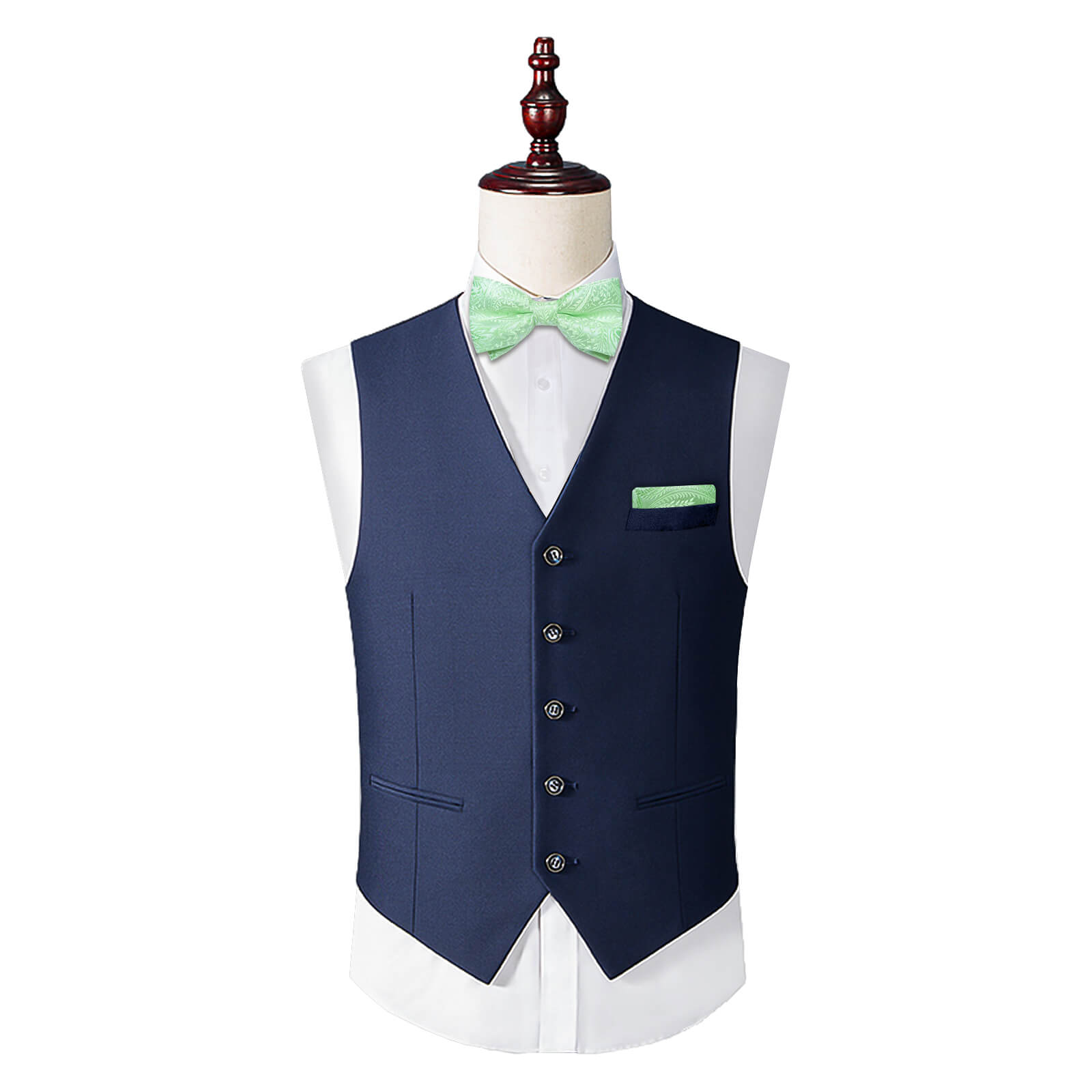 Kids Bow Tie Light Green Floral Silk Pre-Bow Tie