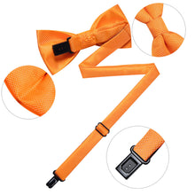 Kids Bow Tie Dark Orange Plaid Silk Pre-Bow Tie