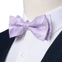  Kids Bow Tie Lavender Purple Striped Silk Pre-Bow Tie