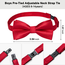 Candy Red Plaid Silk Pre-Bow Tie 