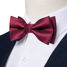  Maroon Red Paisley Silk Pre-Bow Tie