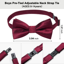  Maroon Red Paisley Silk Pre-Bow Tie