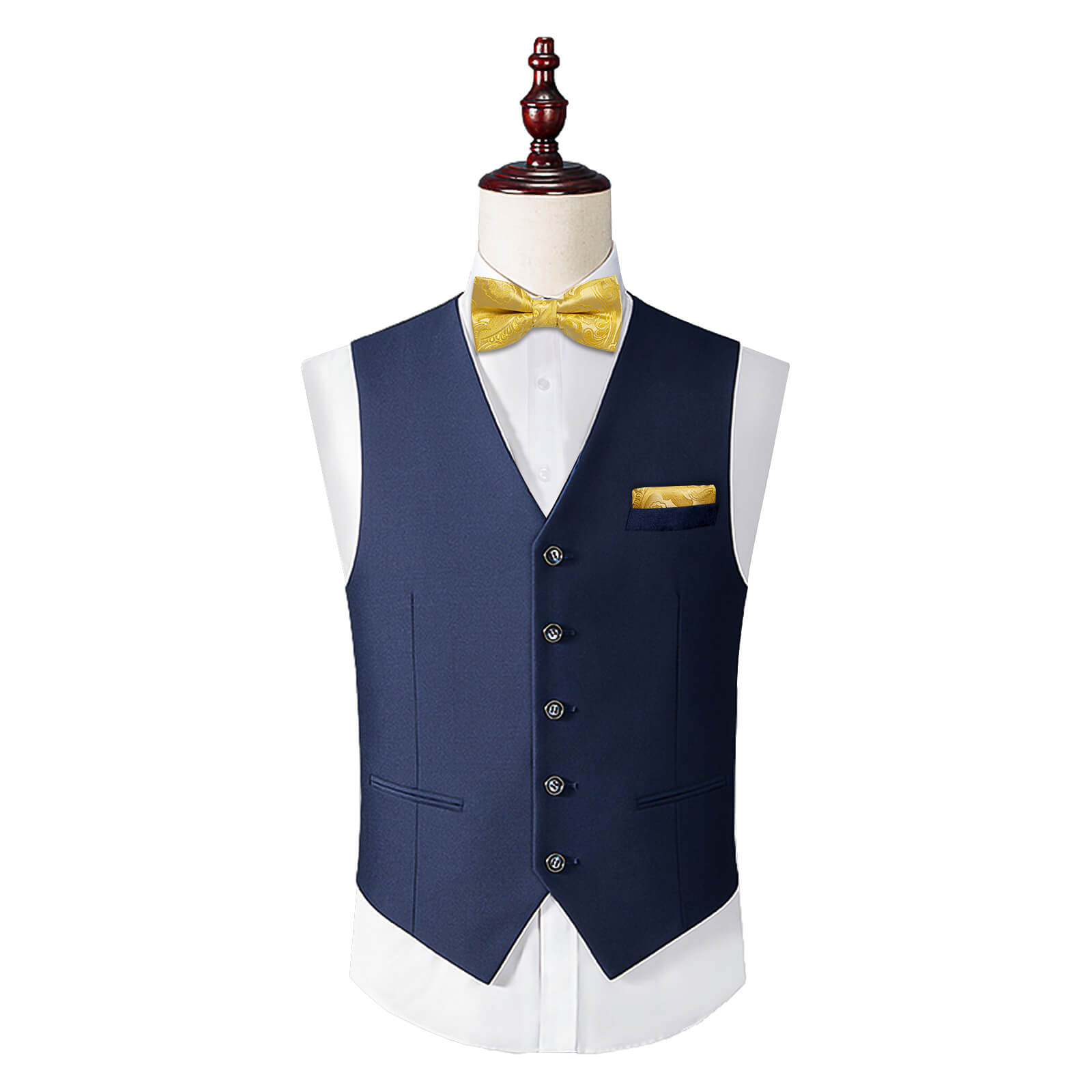 Macaroon Yellow Paisley Silk Pre-Bow Tie