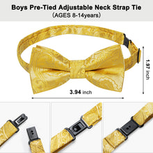 Macaroon Yellow Paisley Silk Pre-Bow Tie