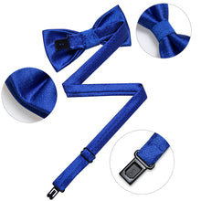 Medium Blue Novelty Silk Pre-Bow Tie