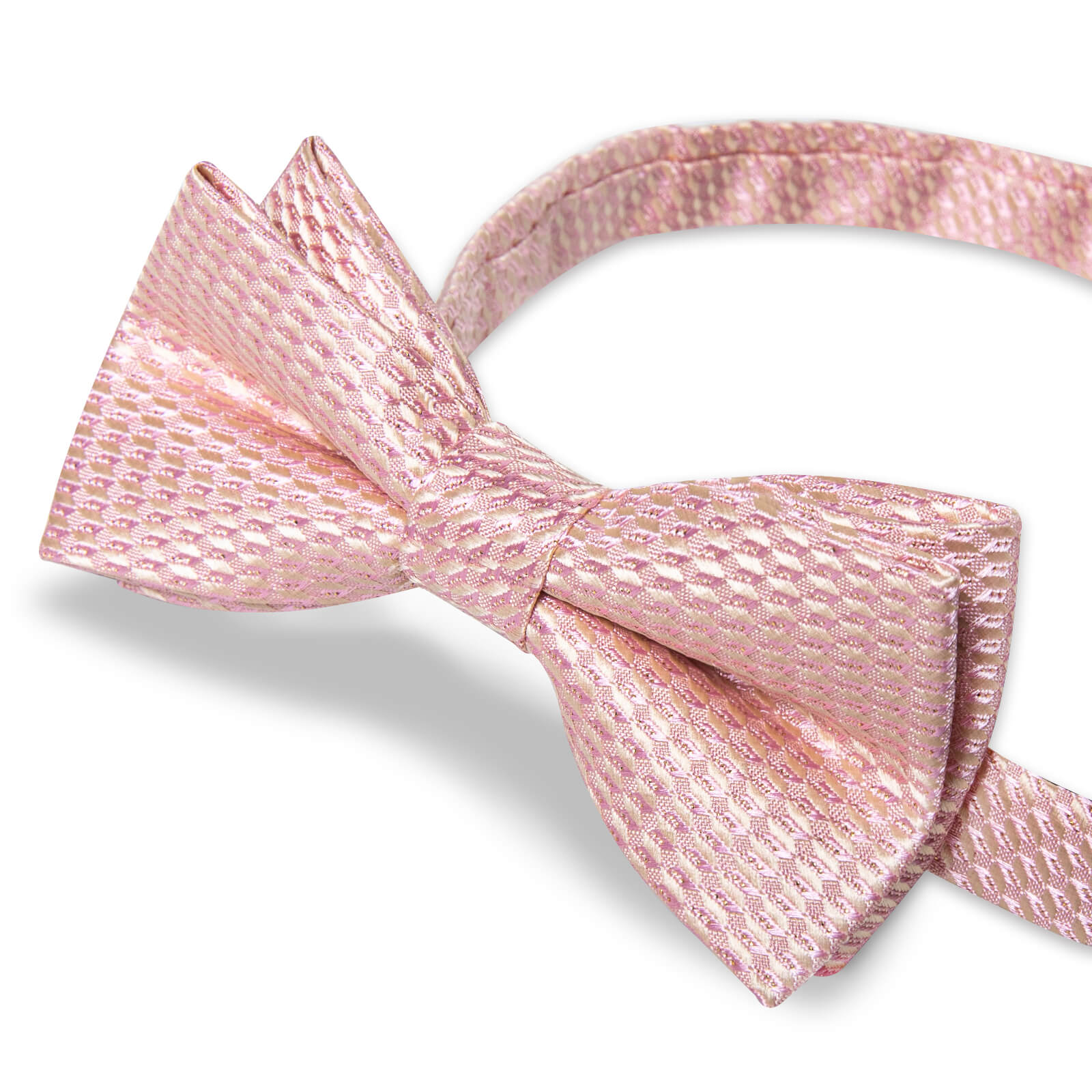 Light Pink Geometric Silk Pre-Bow Tie