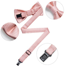 Light Pink Geometric Silk Pre-Bow Tie