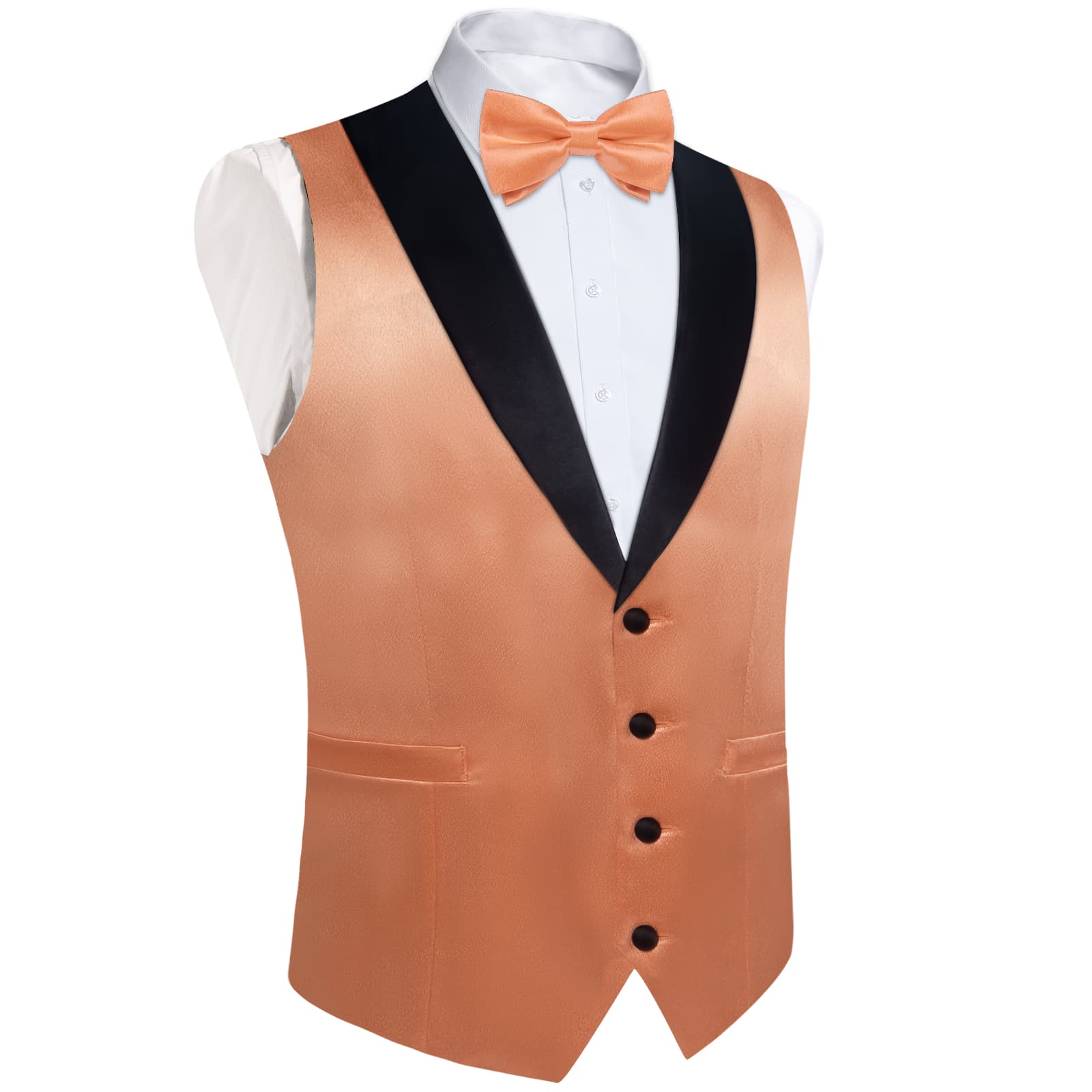 peach vest and tie