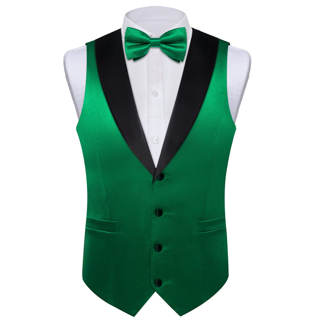 green vest and tie