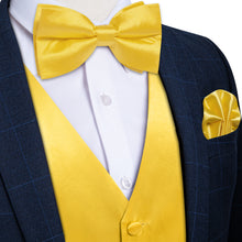 gold solid silk tie bow tie hanky cufflinks set and mens silk suit vest
