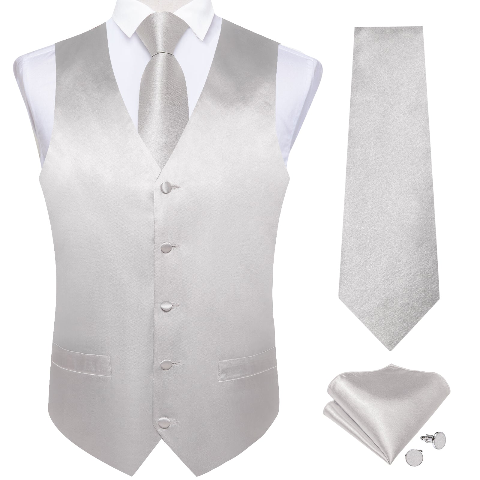 silver suit vest