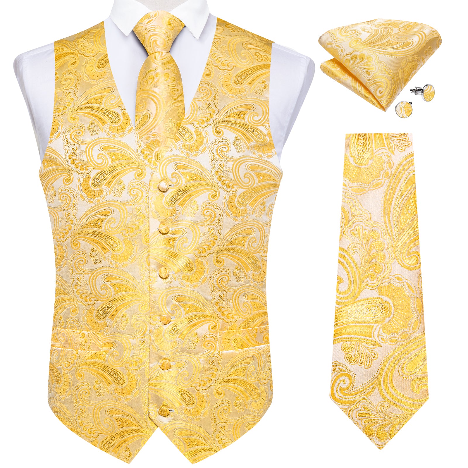 yellow paisley vest