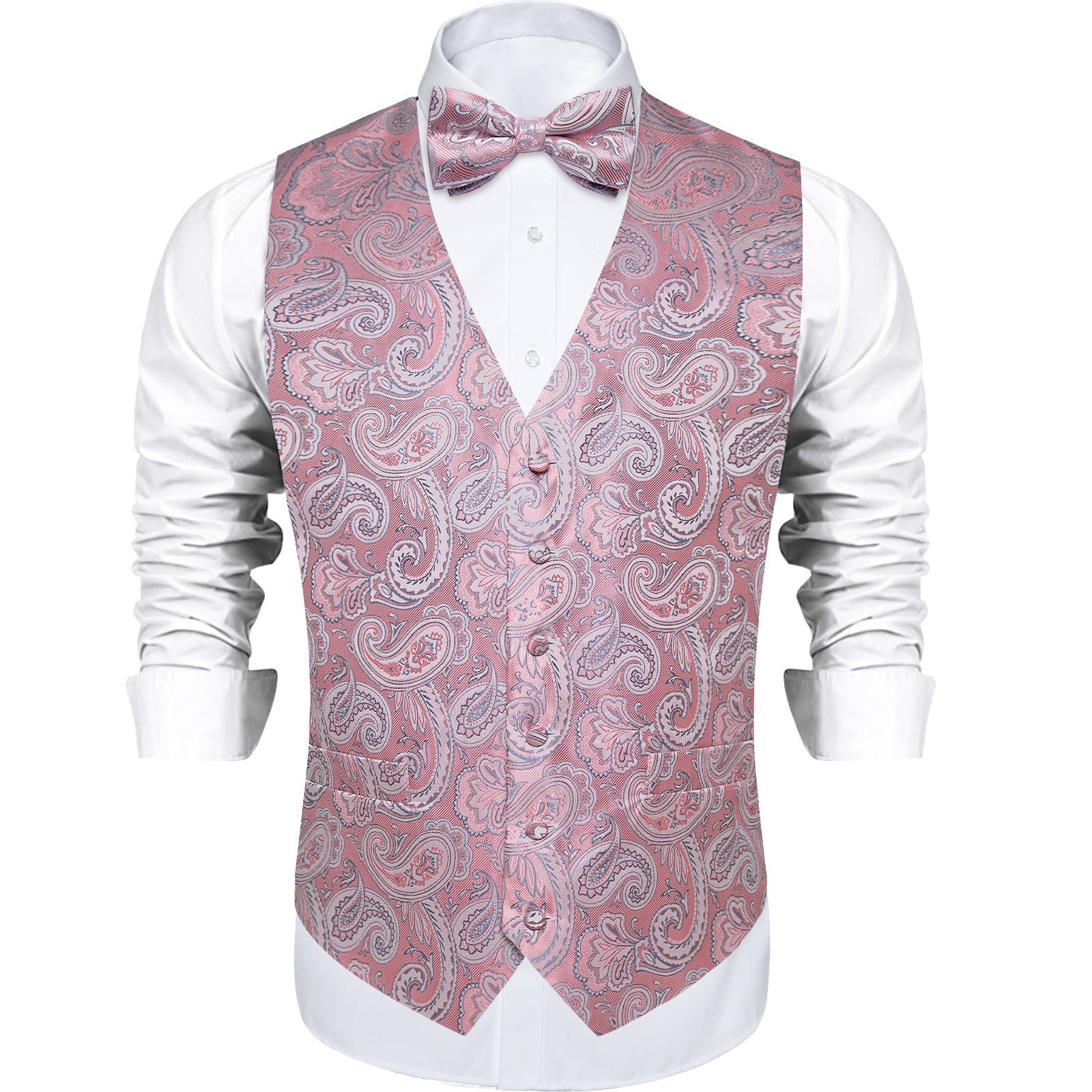 pink tuxedo wedding vest