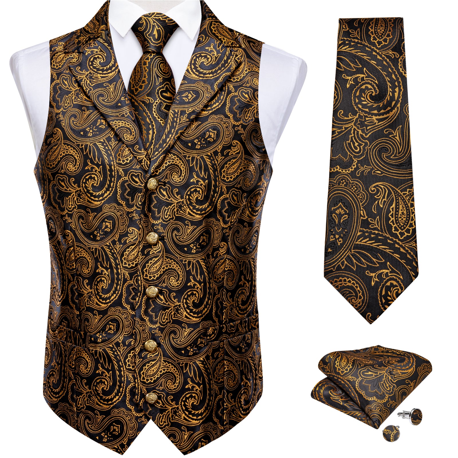 tuxedo gold vest