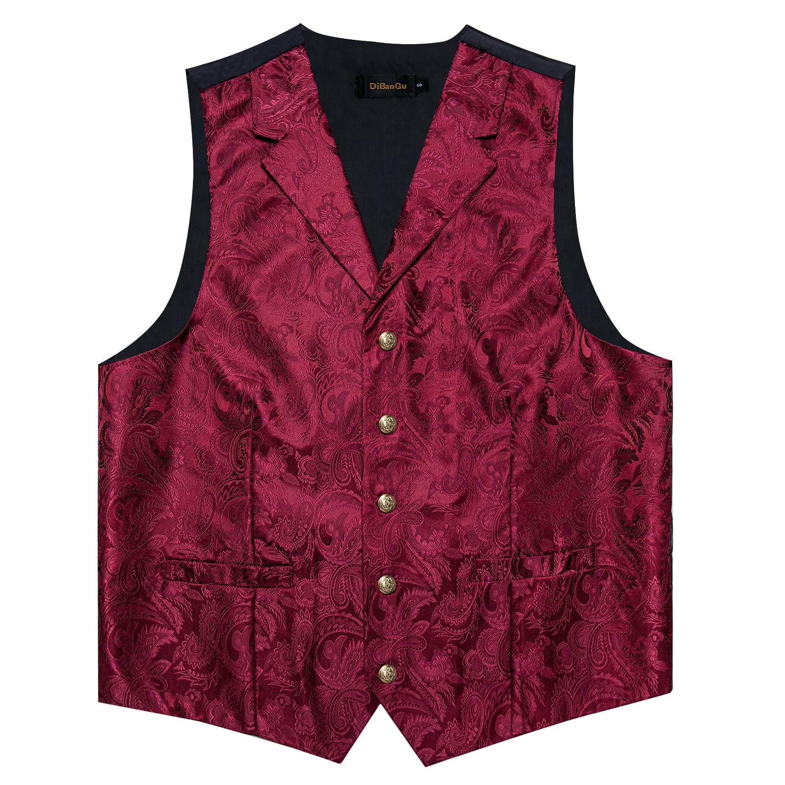 mens red vest and tie