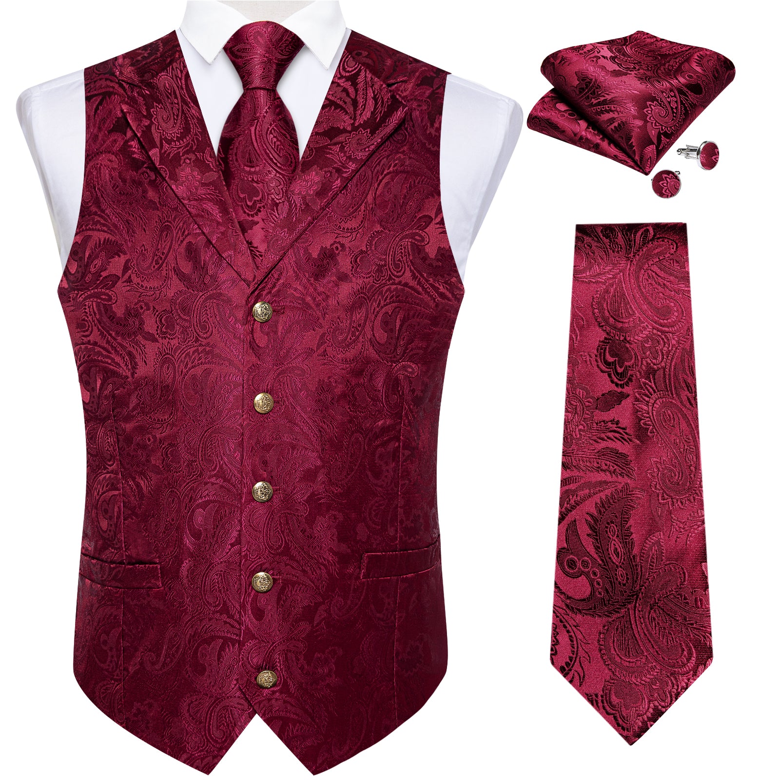 deep red mens wearhouse vests
